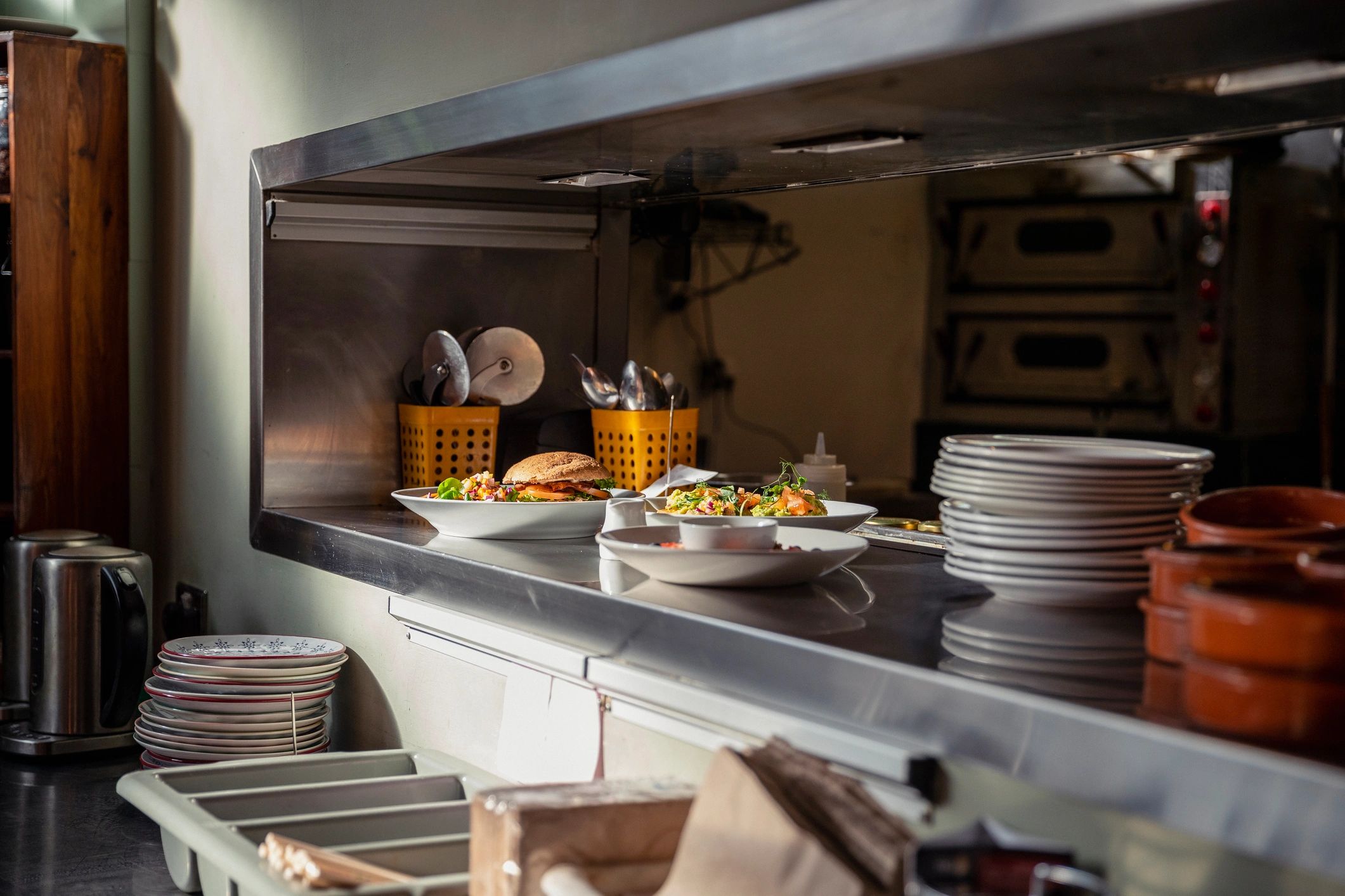 Commercial kitchen service area